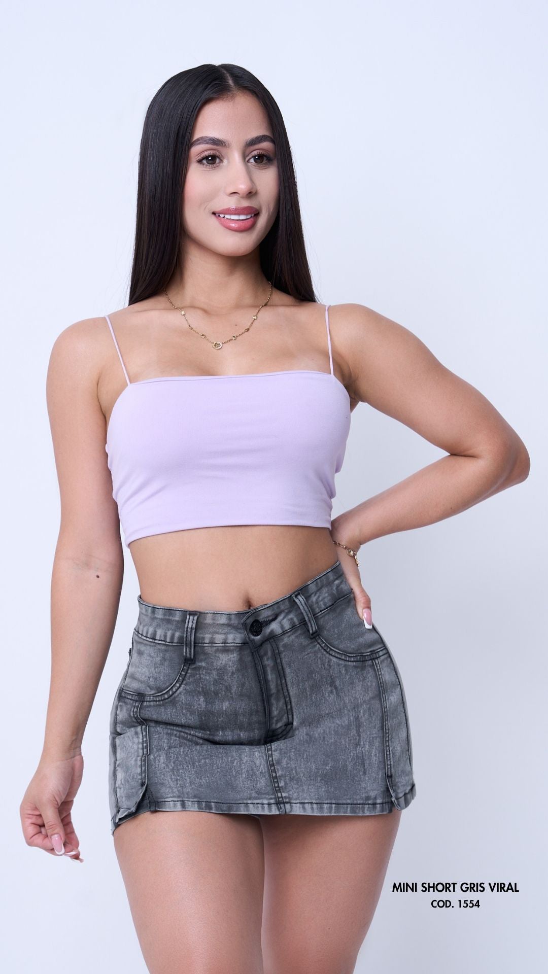 MINI SHORT GRIS VIRAL
