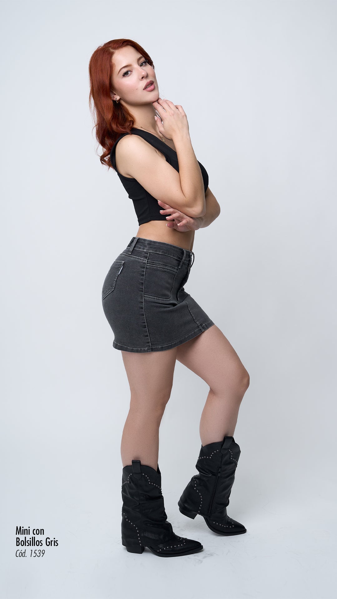 MINI CON BOLSILLO GRIS