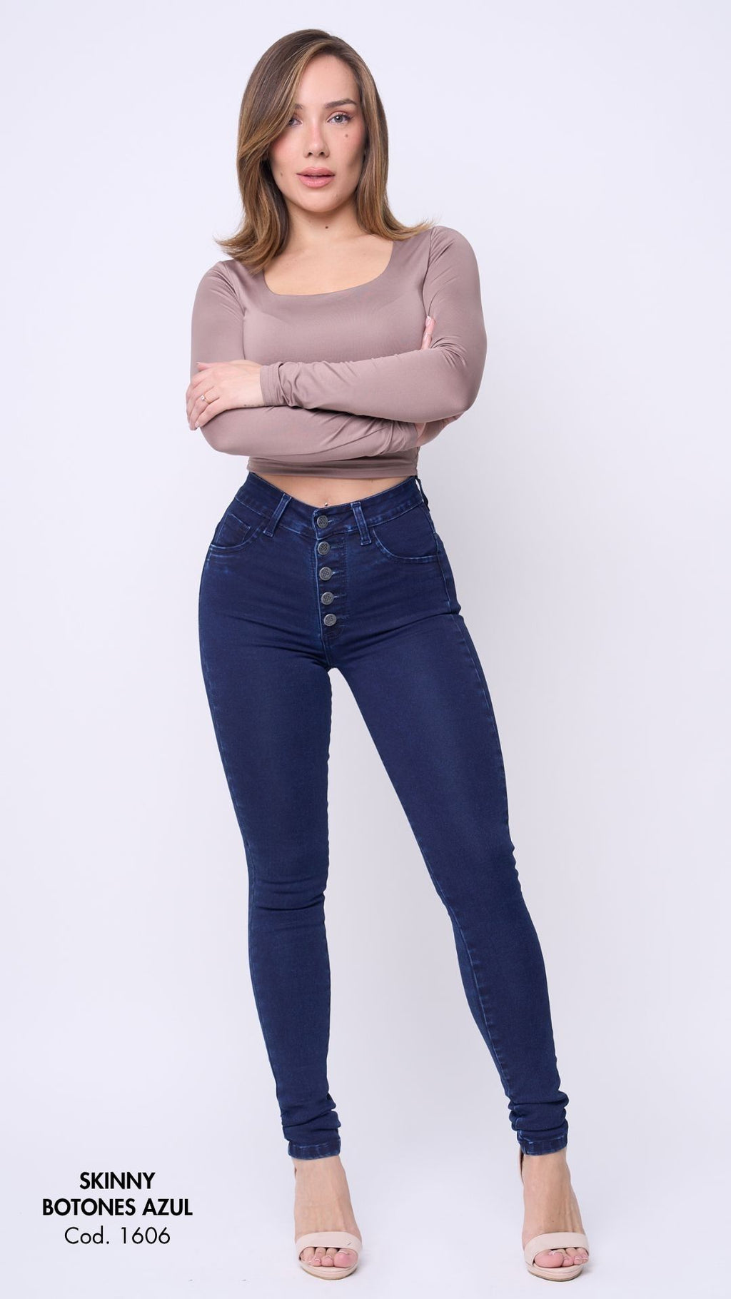 A- SKINNY BOTONES AZUL