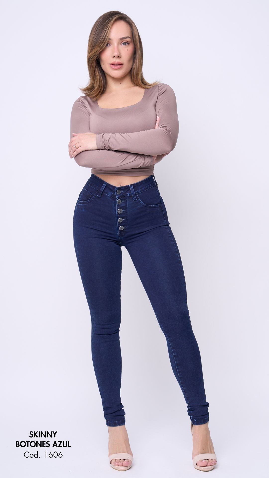 A- SKINNY BOTONES AZUL