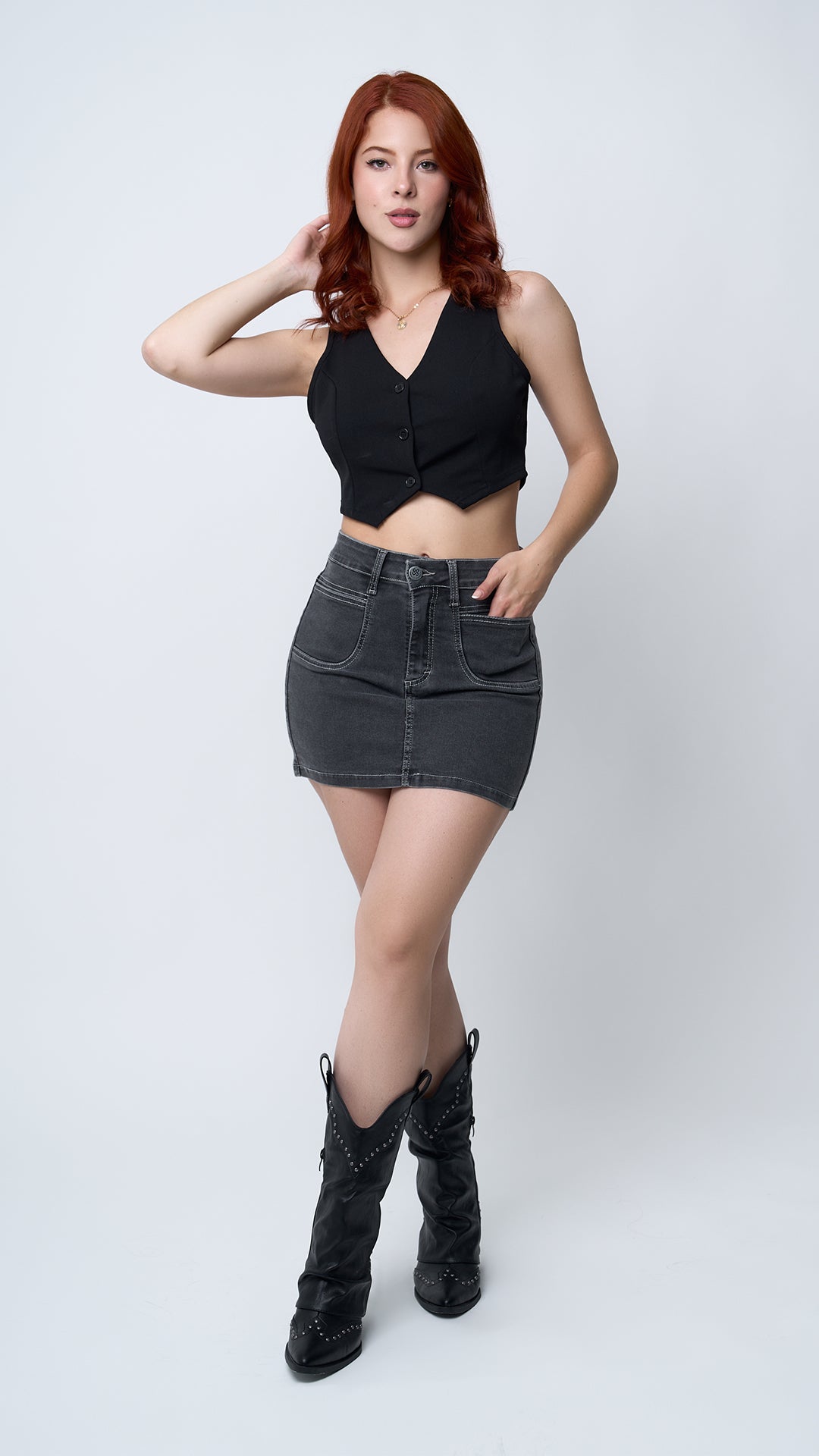 MINI CON BOLSILLO GRIS