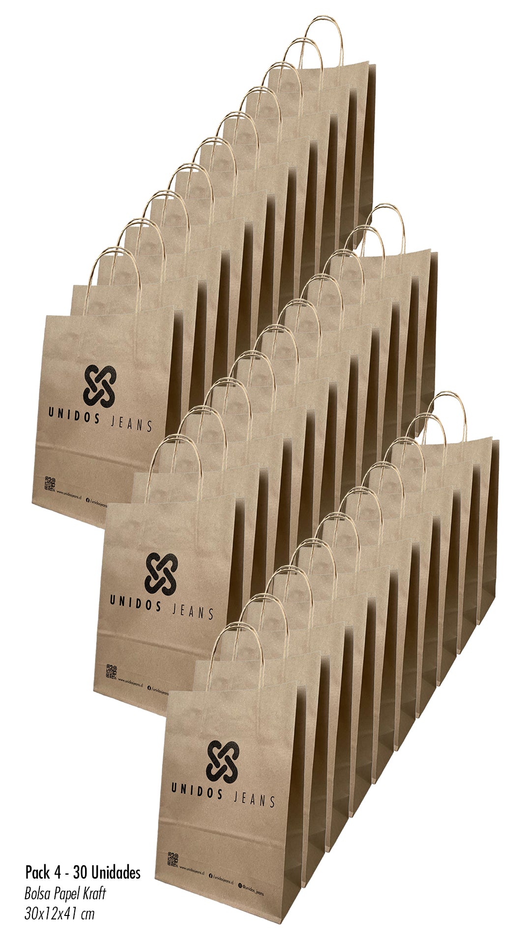 T - Bolsa Papel Unidos Grande 30x12x41 cm