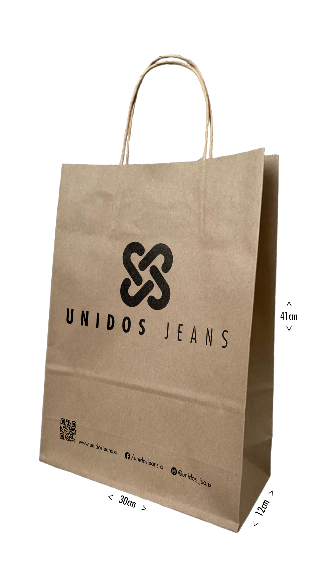 Bolsa Papel Unidos Grande 30x12x41 cm